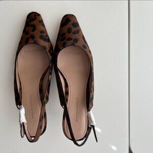 Banana Republic  Leopard Print Calf Hair Slingback Heels